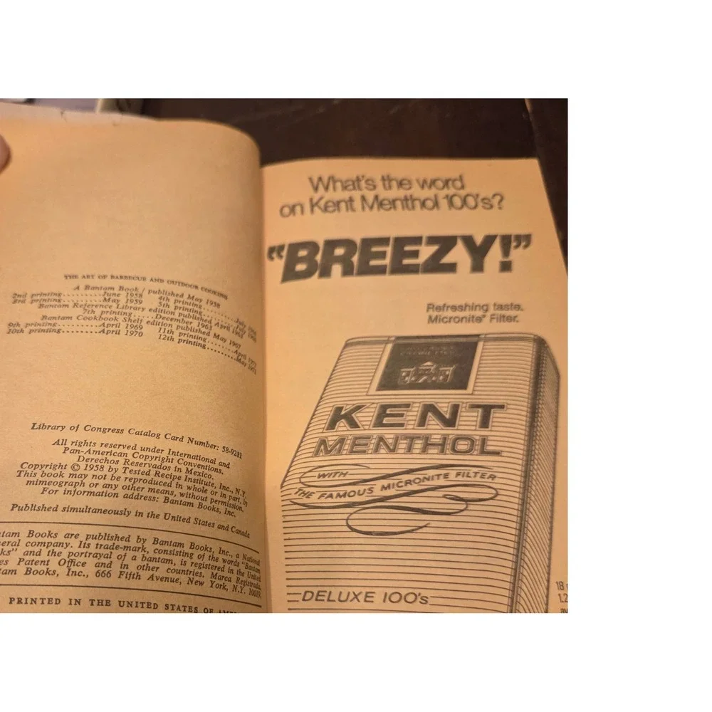 Bantam 2 in 1 Cookbook Vintage 1971 Multi Barbecue Salad Making Retro Recipes